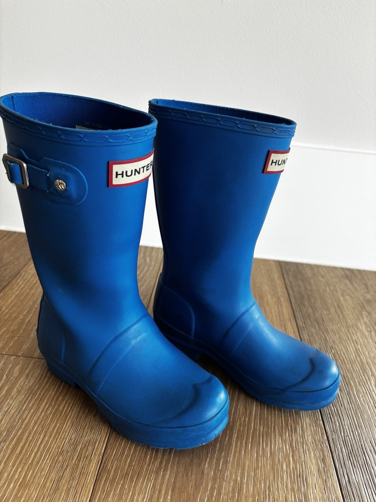 Hunter Kids Original Classic Rain Boots Blue Size 13 Boy 1B Girl