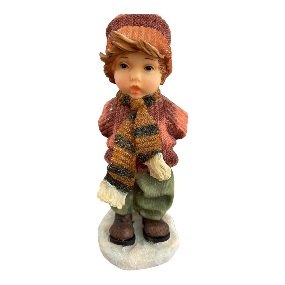 Holiday Time Boy Figurine Holding Gift Behind Back