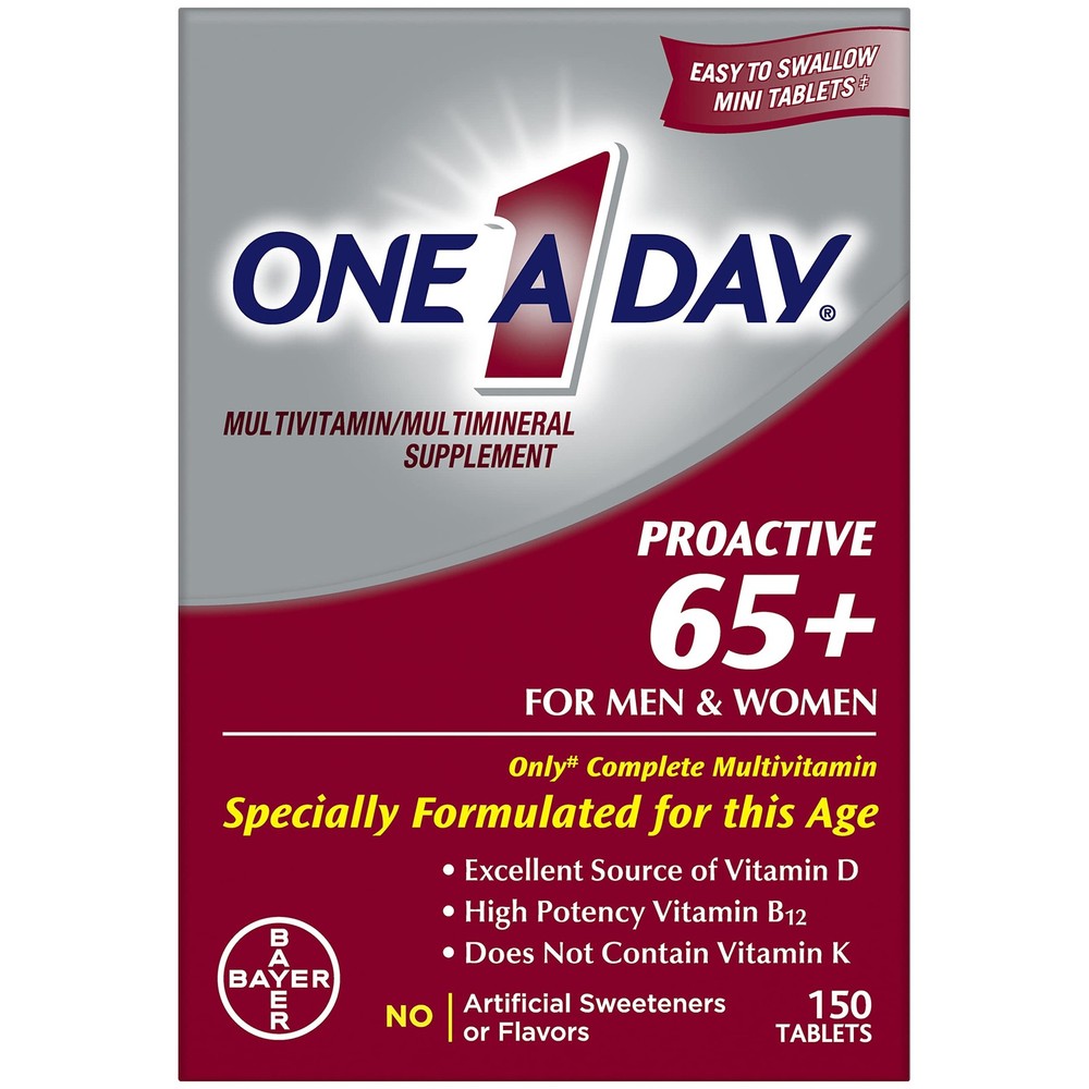 One A Day Proactive 65+, Mens & Womens Multivitamin, 150 Count (Pack of 1)