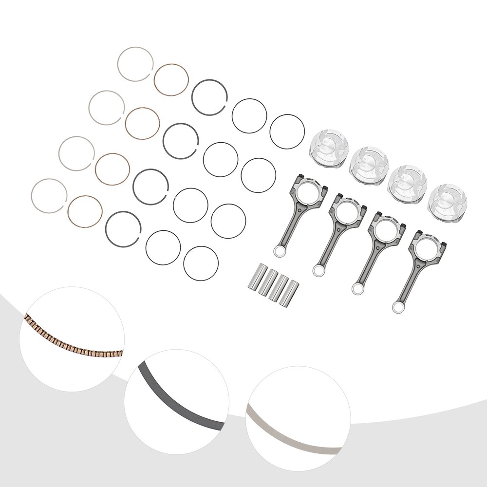 2012-2016 Hyundai Kia Accent Rio 1.6L DOHC Piston & Rod Kit 4pc