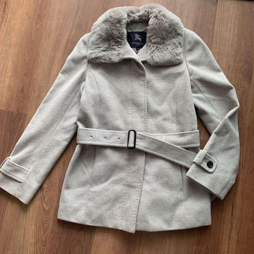 Stylish Burberry London Angora Wool Jacket Coat for Women from Japan