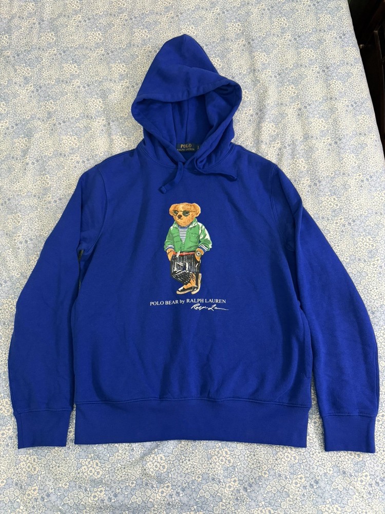 Polo Ralph Lauren Polo Bear Sweatshirt Hoodie Jacket Blue  Small Rare