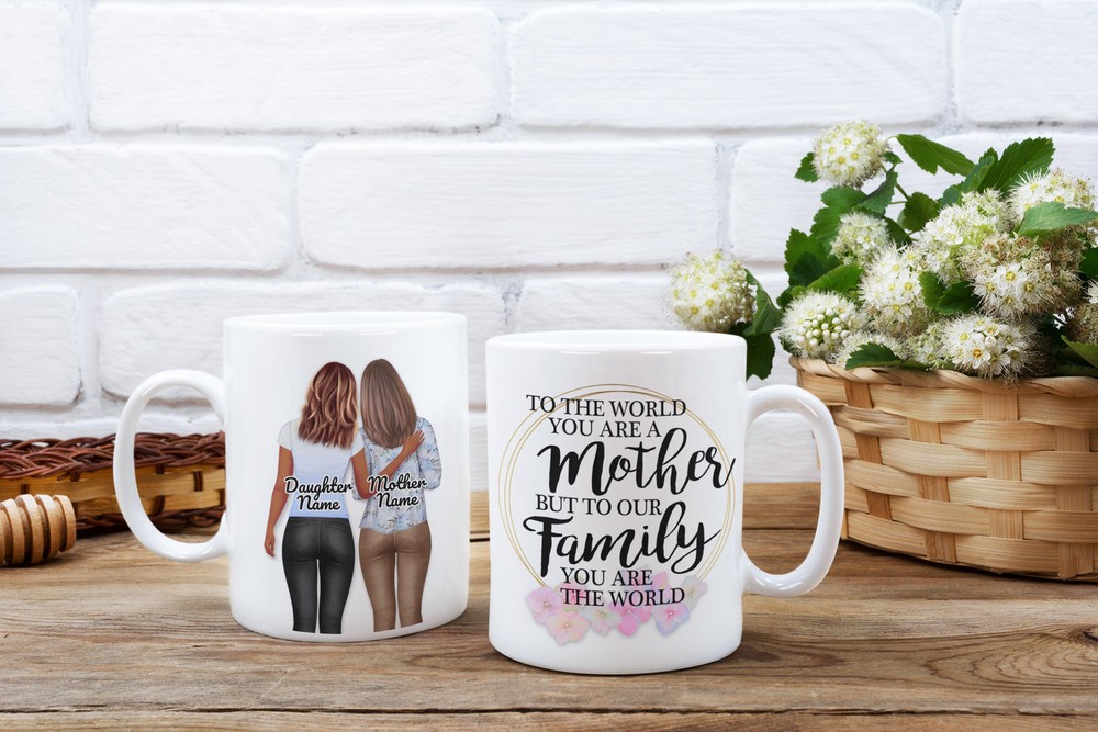 Mother Daughter Mug Quotes Mom Cup Personalized Mother World Customized Gift For