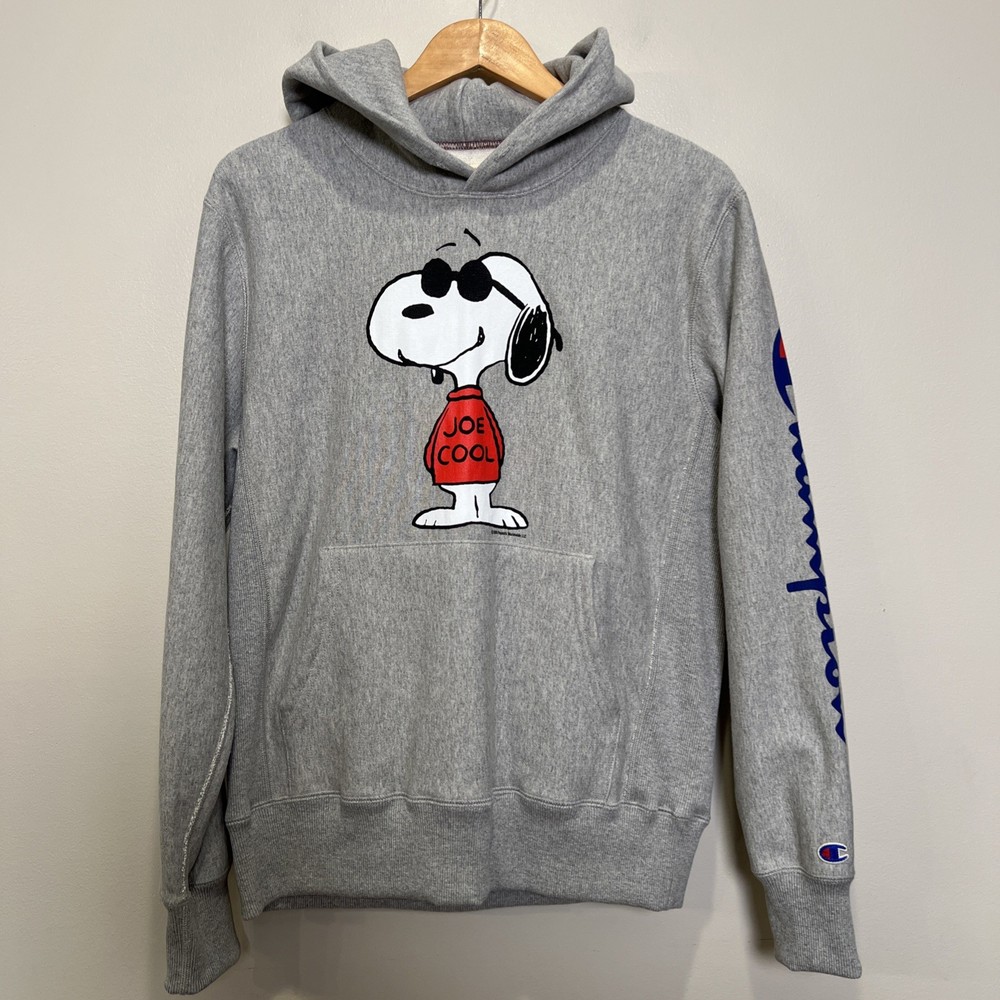 Todd Snyder X Champion Peanuts Snoopy Hoodie Sweatshirt Mens Small Gray Joe Cool