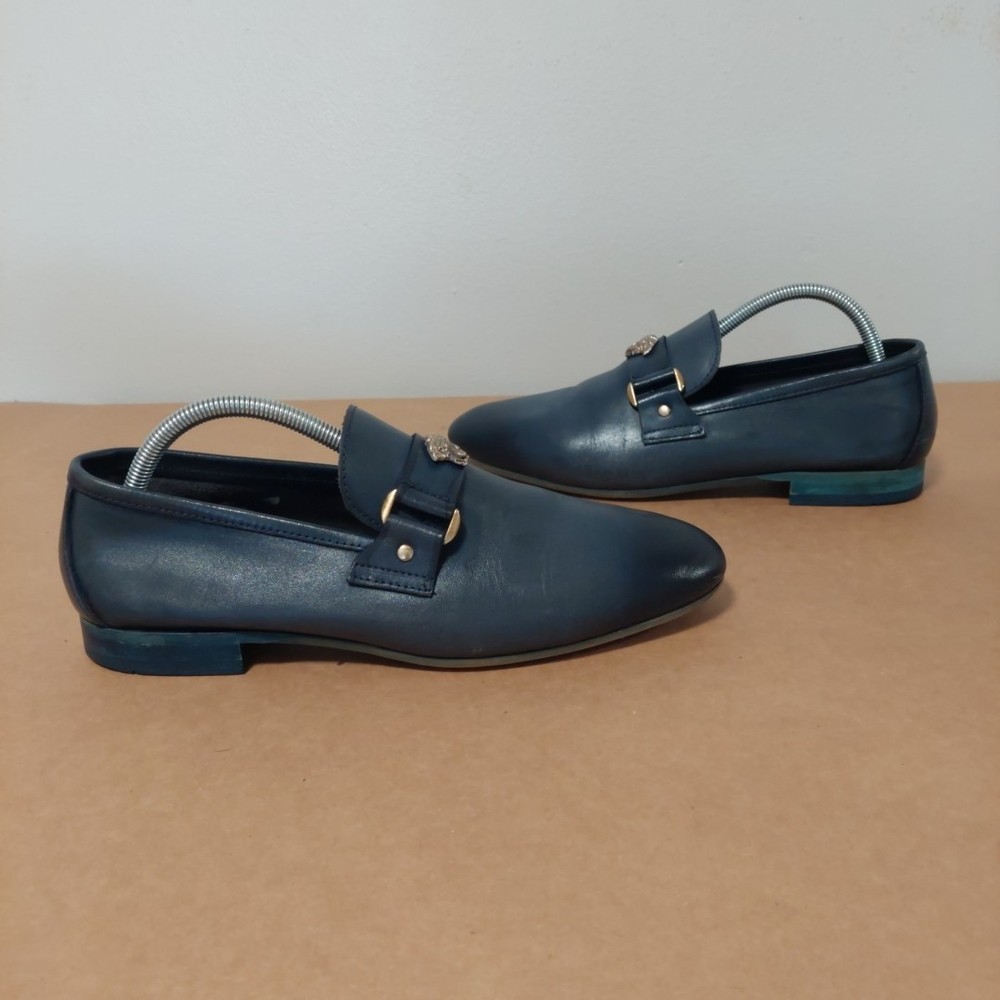 Sigotto Uomo Men's Slip On Blue  Leather Dress Shoes 5333 SIZE 42
