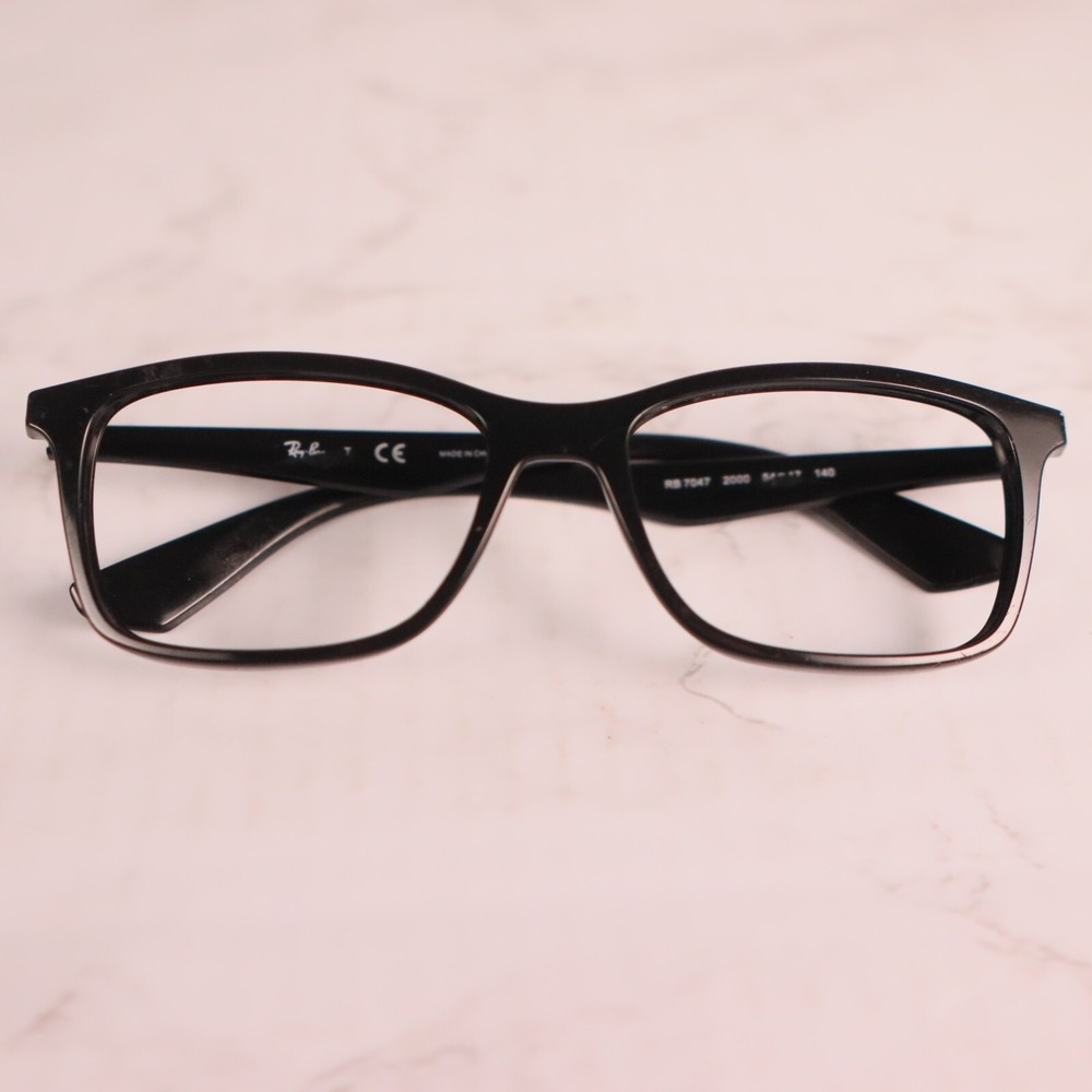 Ray Ban RB7047 2000 Black Square Eyeglasses Frames 54-17 140