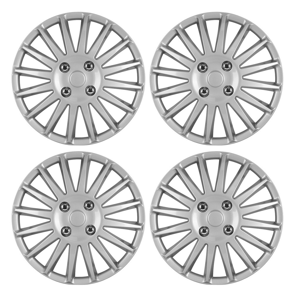 4PCS 14” Hubcaps Wheel Rim Covers For Chevy Toyota Dodge Kia ABS Sliver Lacquer