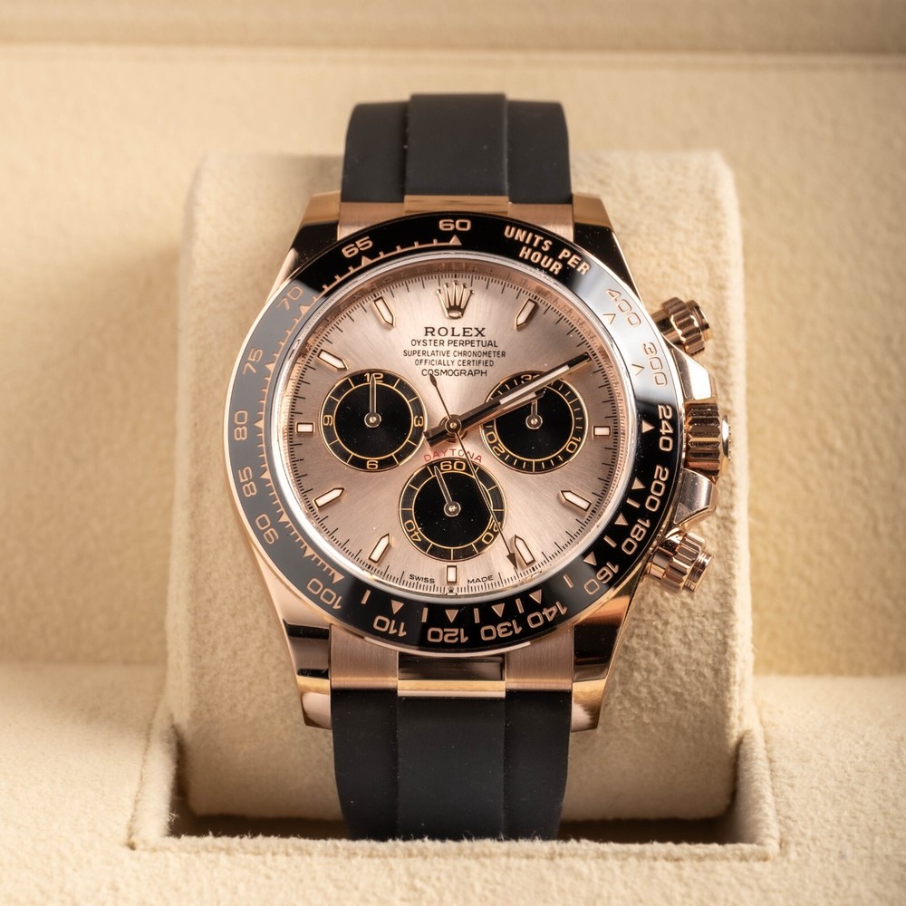Rolex Daytona Sundust Dial 18K Rose Gold Oysterflex 126515LN 2025 Complete Set