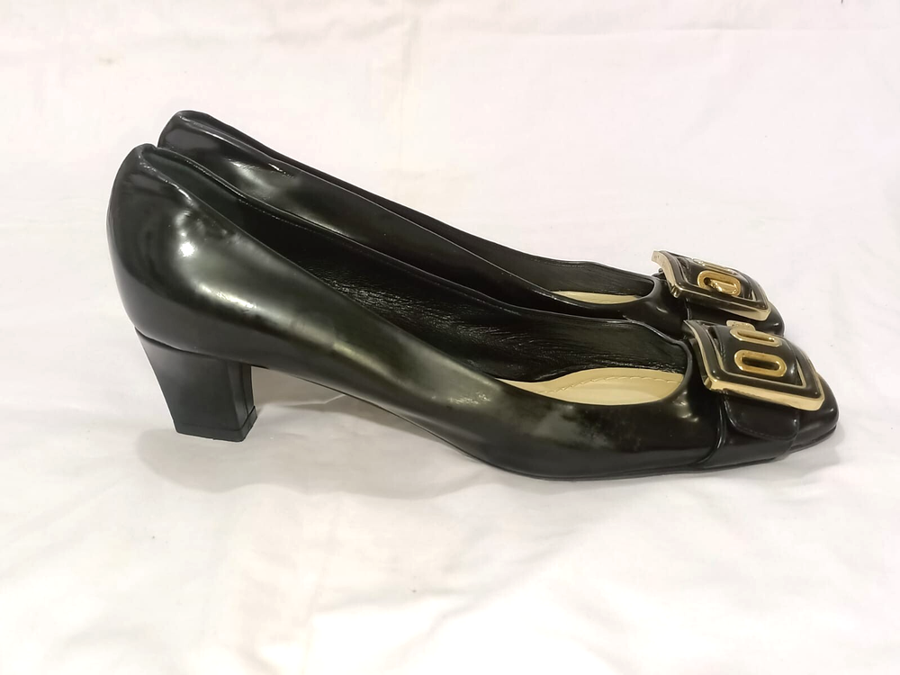 DIOR Black Patent Leather Buckle Pumps Size EU 39.5 US 8.5