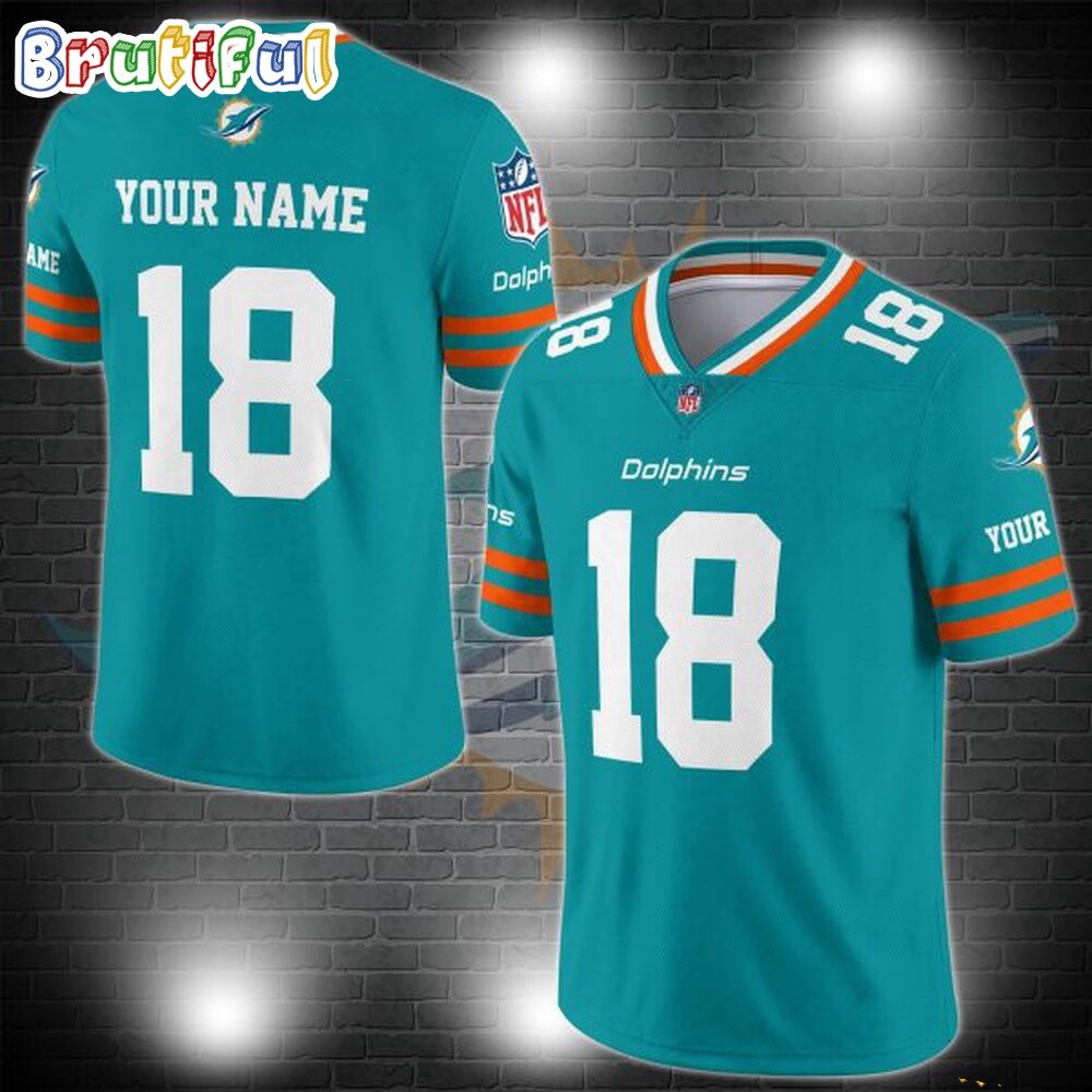 MiamixDolphins Logo Team Custom Football Jersey, Football Jersey Shirt