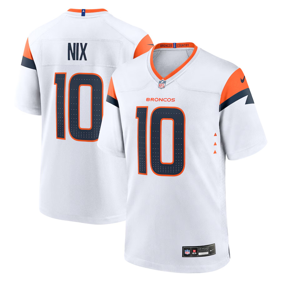 Bo Nix Orange #10 Stitched Game Jersey for Men NWT  