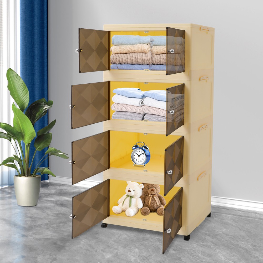 Storage Bins, Foldable Storage Bins, 4-tier Storage Bin Organizer