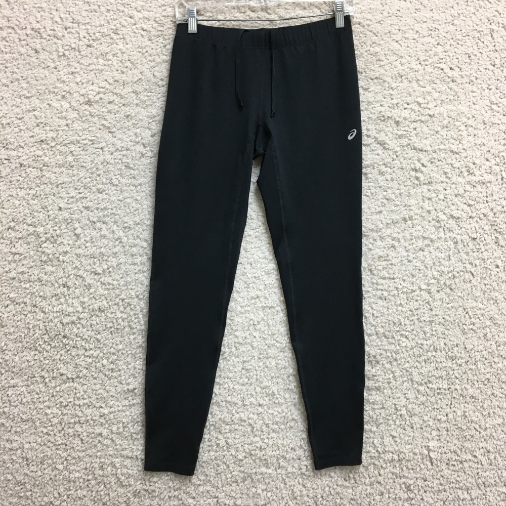 ASICS Stretch Black Womens M Gym Yoga Athletic Leggings Medium Pull On