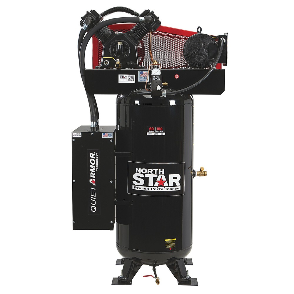 NorthStar Air Compressor with Quiet Armor, 60 Gal., 5 HP, 19 CFM @ 90 PSI, 150
