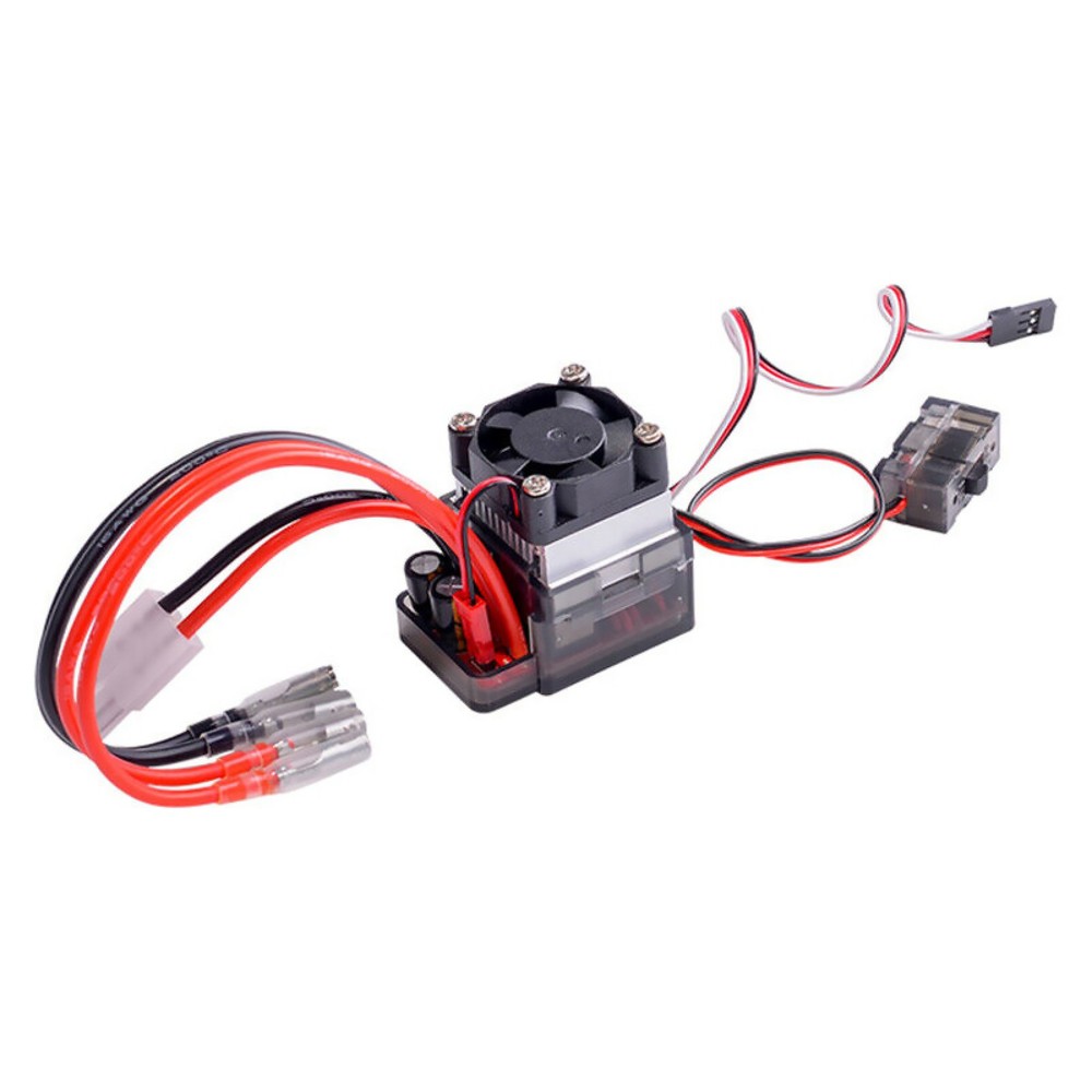 Black Red ESC Brushed Speed Controller with Cooling Fan for RC Car Truck Boat