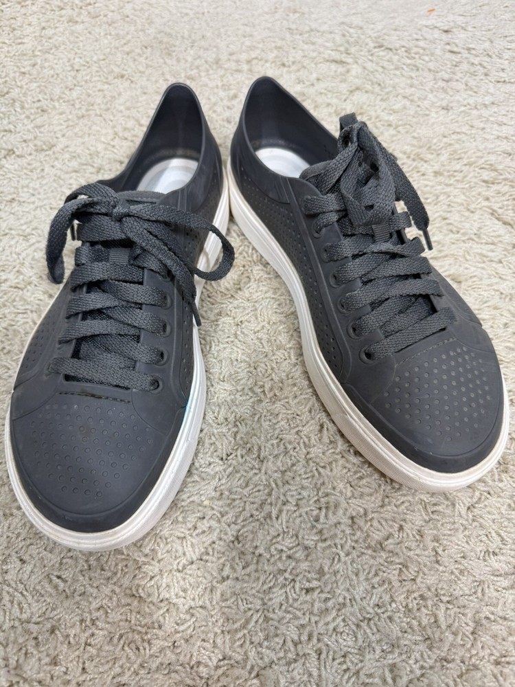 Crocs Citilane Roka Women's Sneakers Sz 9 Gray White Lace Up Shoes Perforated