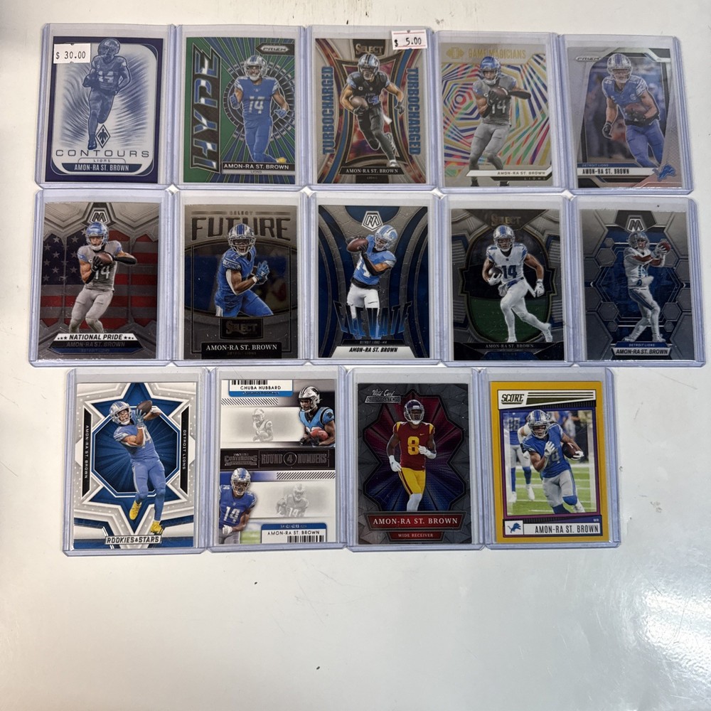 Amon Ra St. Brown Lot Of 14 Cards