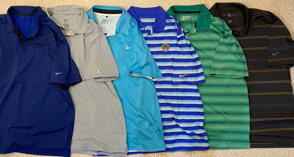 Nike Golf Dri-Fit Lot of 6 Mens XL Short Sleeve Performance Shirts Polyester (6)