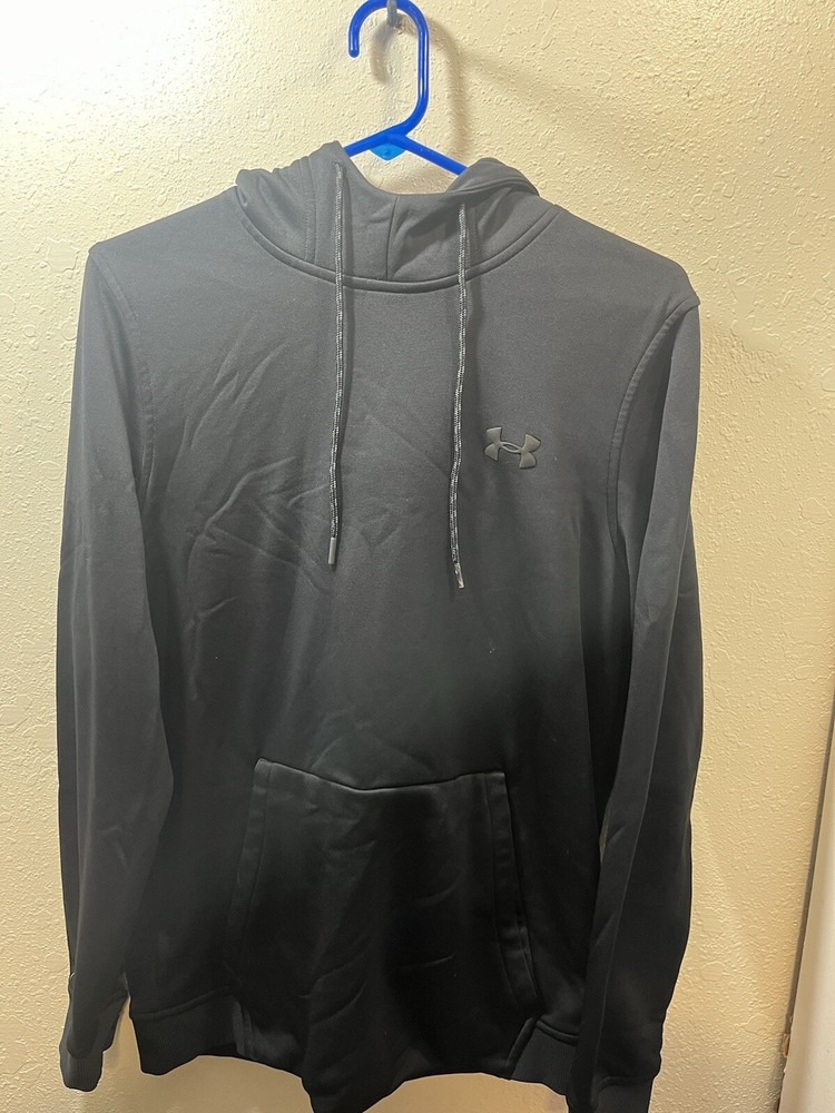 Under Armour Sweatshirt Mens Medium Black Cold Gear Hoodie Loose Fit