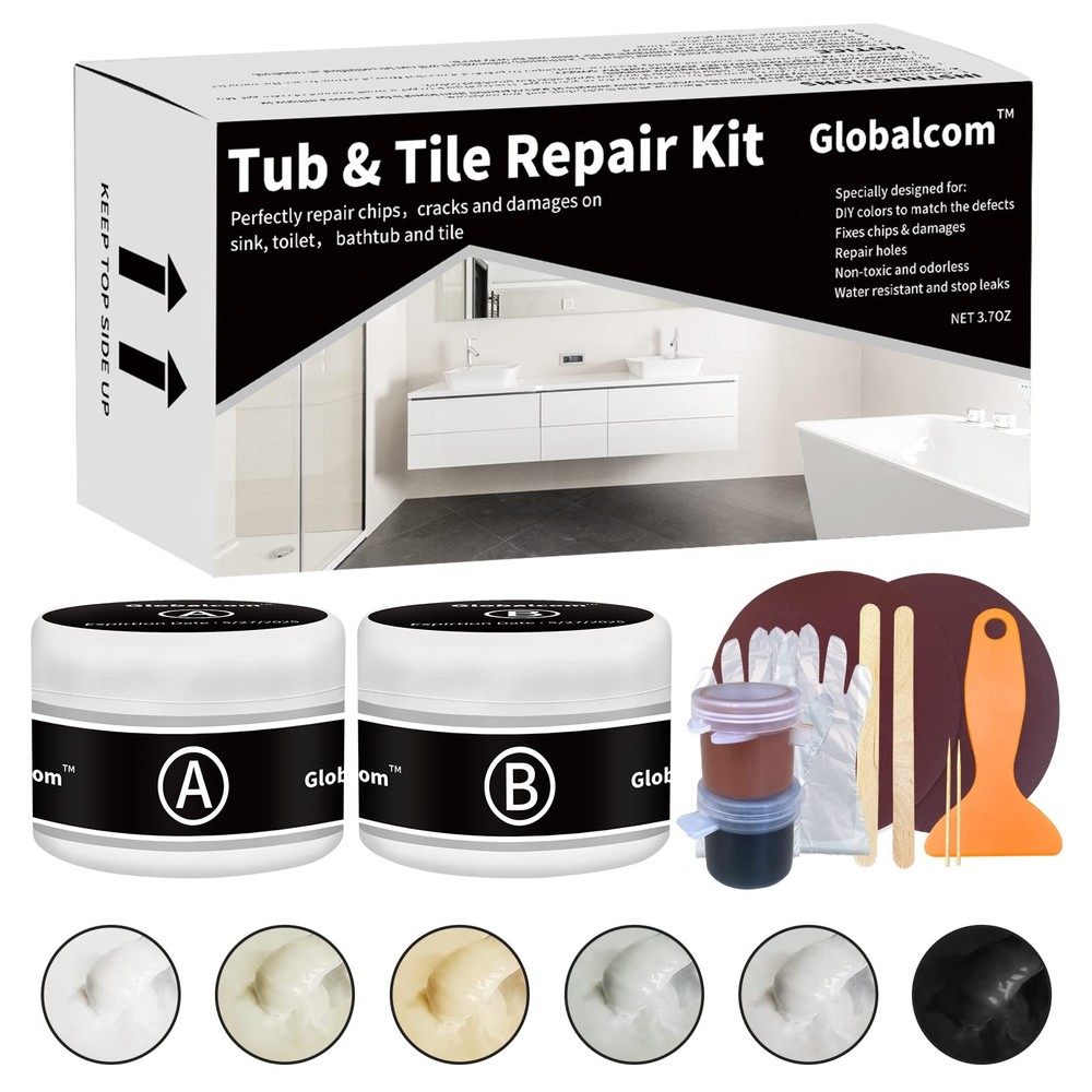 Tub and Fiberglass Shower Repair Kit Color Match 3.7oz Porcelain Fix