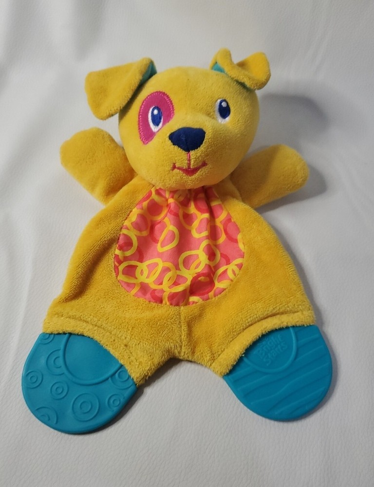 Bright Starts Snuggle & Teethe Plush PUPPY DOG Teether Baby Toy Lovey
