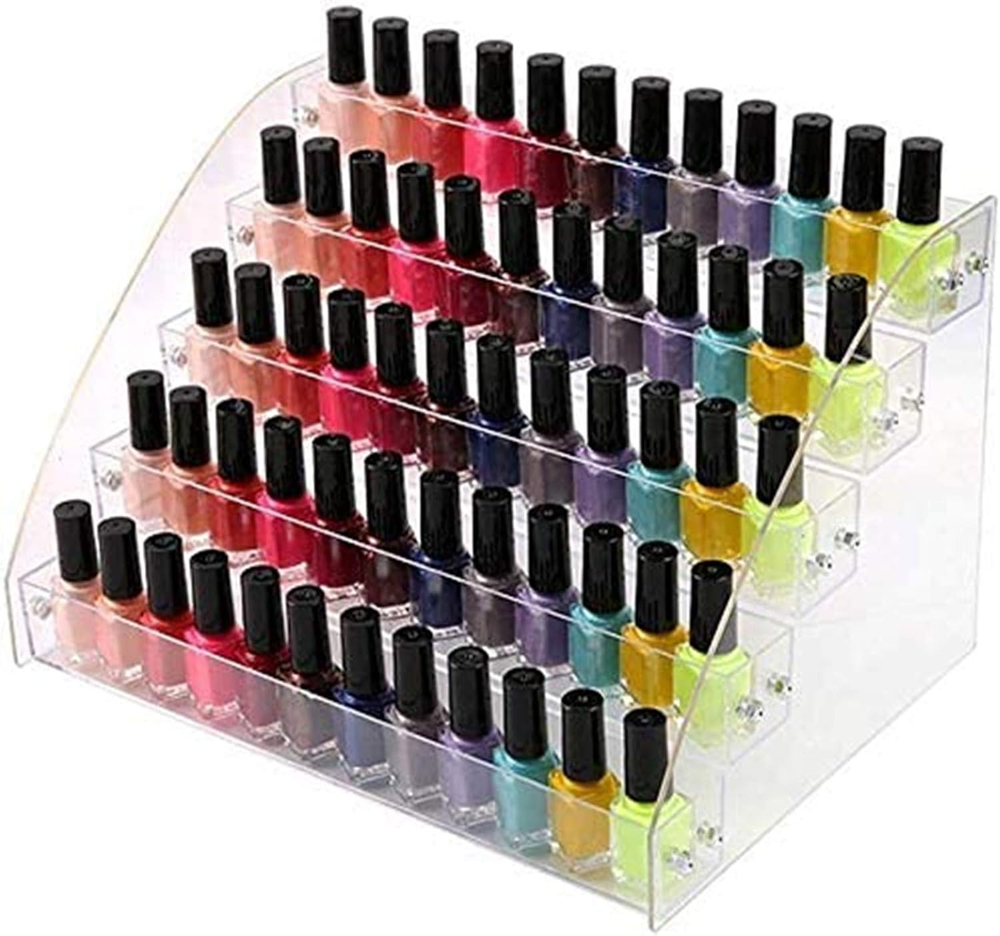 5 Tiers Clear Acrylic Organizer Holder Display Stands Nail Polish Organizer Make