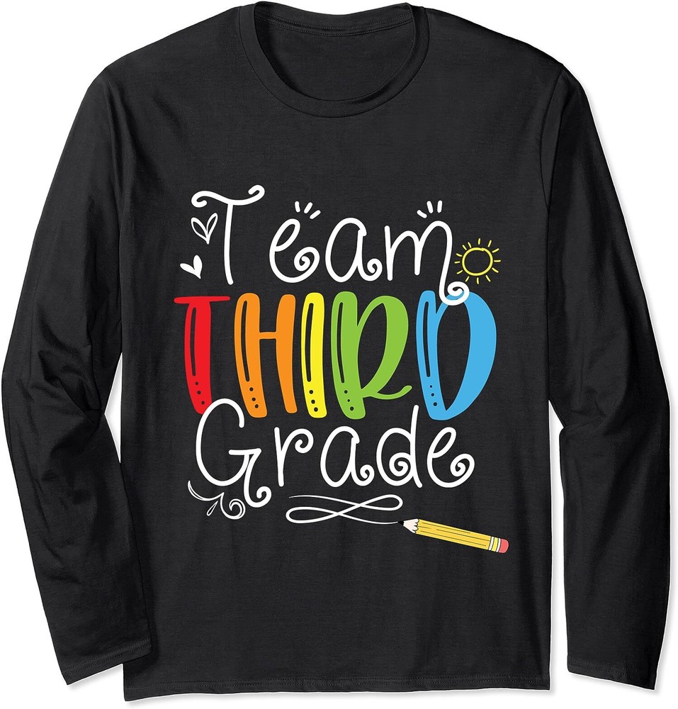 Back To School Team Third Grade School Humor Gift Long Sleeve T-Shirt-image