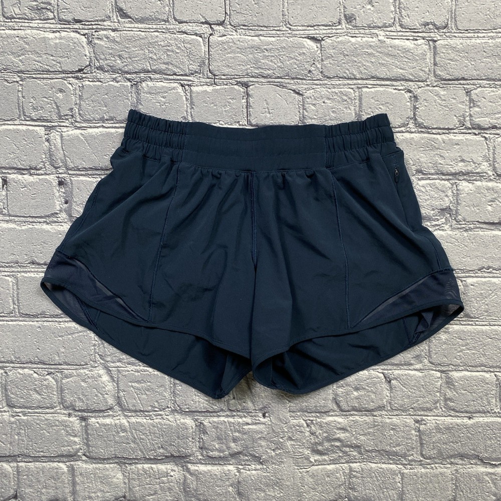 Lululemon Womens Hotty Hot 6 Navy Running Shorts Athleisure Beach Chic
