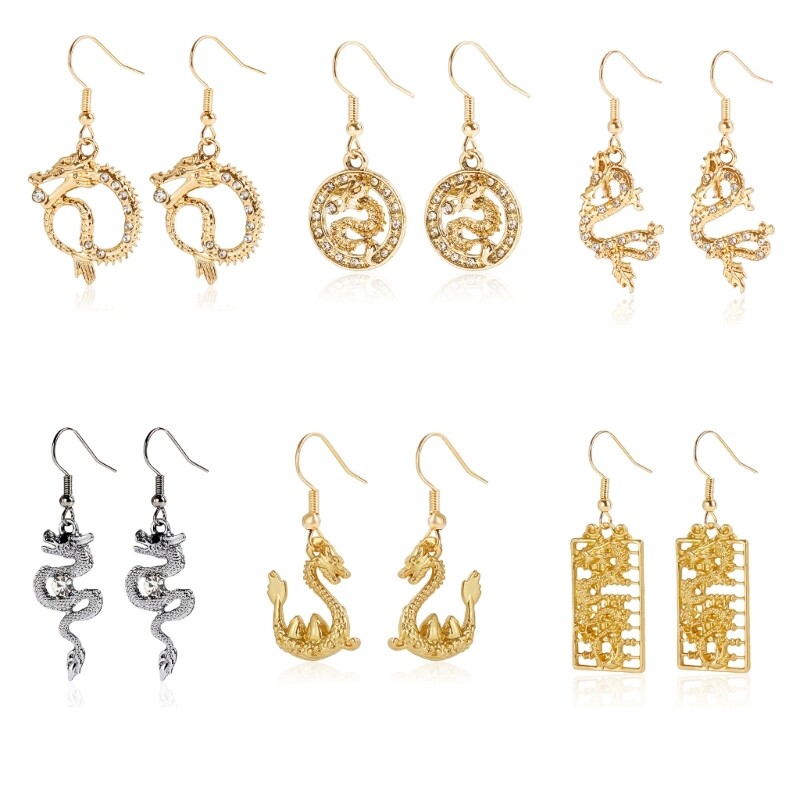 Traditional Chinese Dragon Stud Earrings for Festive Celebrations