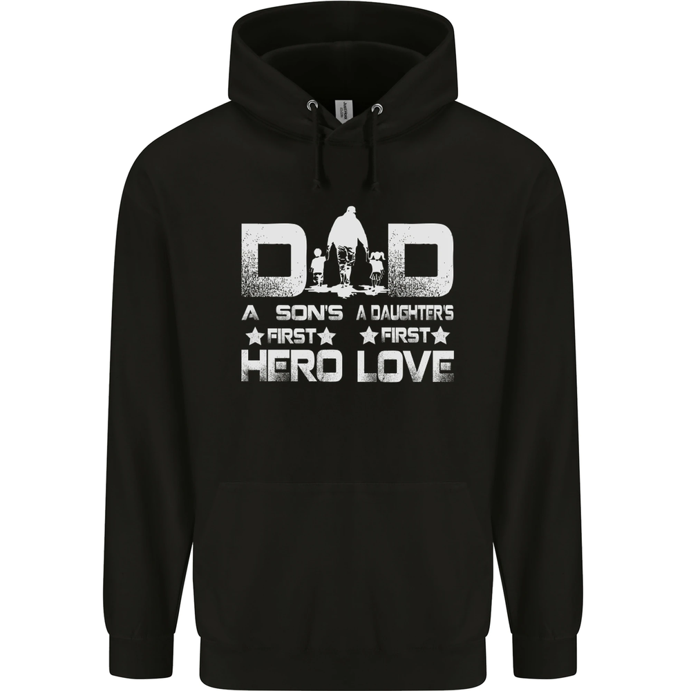 Sudadera con capucha Fathers Day Son Hero Daughter Love Dad para hombre 80 % algodón