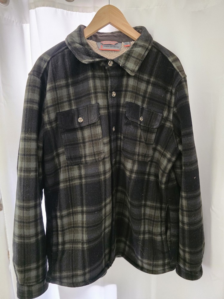 Free Country Insulated Checkered Flannel Jacket Mens L