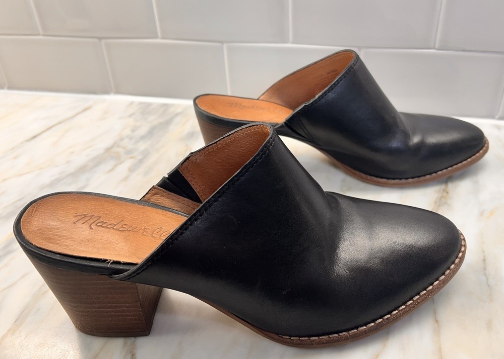 Madewell - The Harper Mule - WOMEN’s Leather Shoe Size 7.5 Black