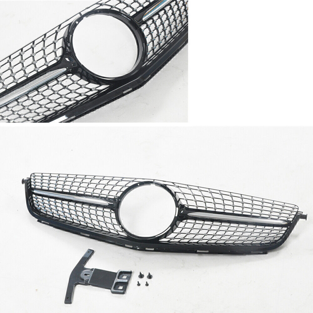 1PC Car Front Bumper Grille Grill For 2012-2014 Mercedes Benz W204 C63 Black