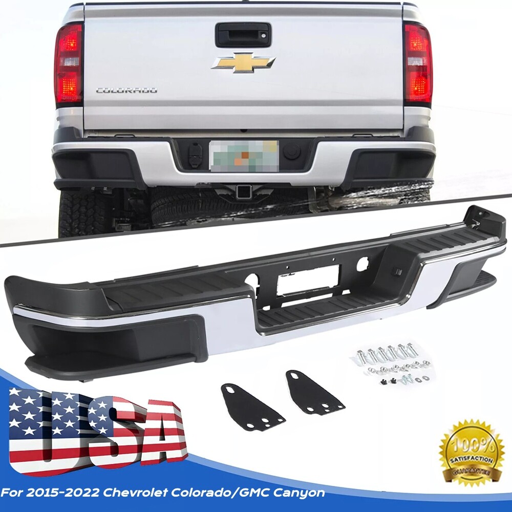Chrome Rear Step Bumper Assembly For 2015-2022 Chevy Colorado GMC Canyon Steel