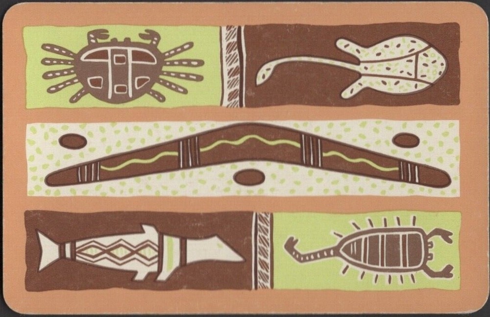 Vintage Aboriginal Art Playing Cards Single Card Old Design