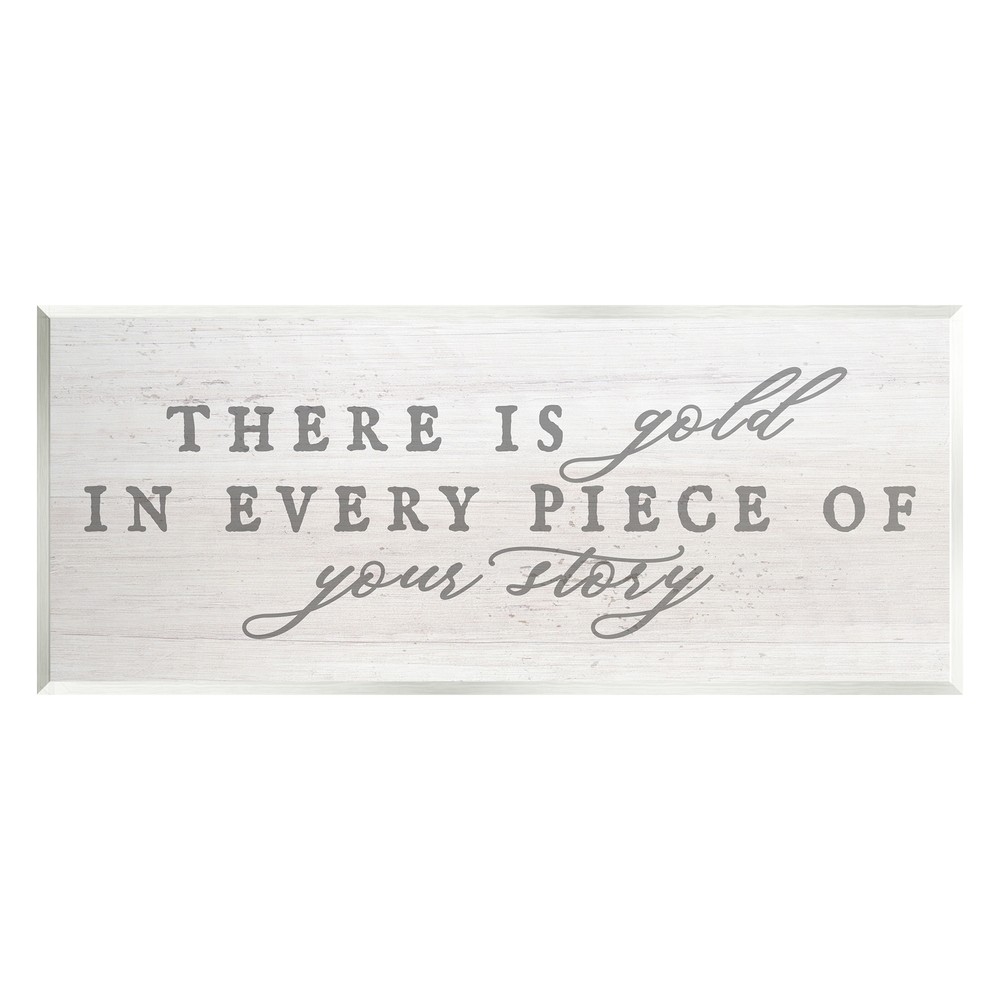Stupell Motivational Gold In Your Story Typography Wood Wall Art Decor