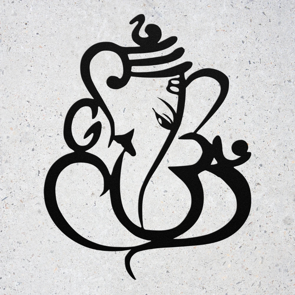 Lord Ganesha Metal Wall Art Hindu Elephant God Decor Spiritual Home Symbol