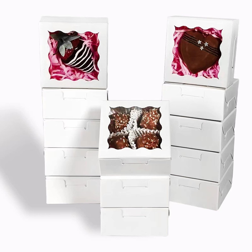 3.25x3.25x1.5 Inch 100-Pack Cookie Soap Chocolate Truffle Gift Boxes
