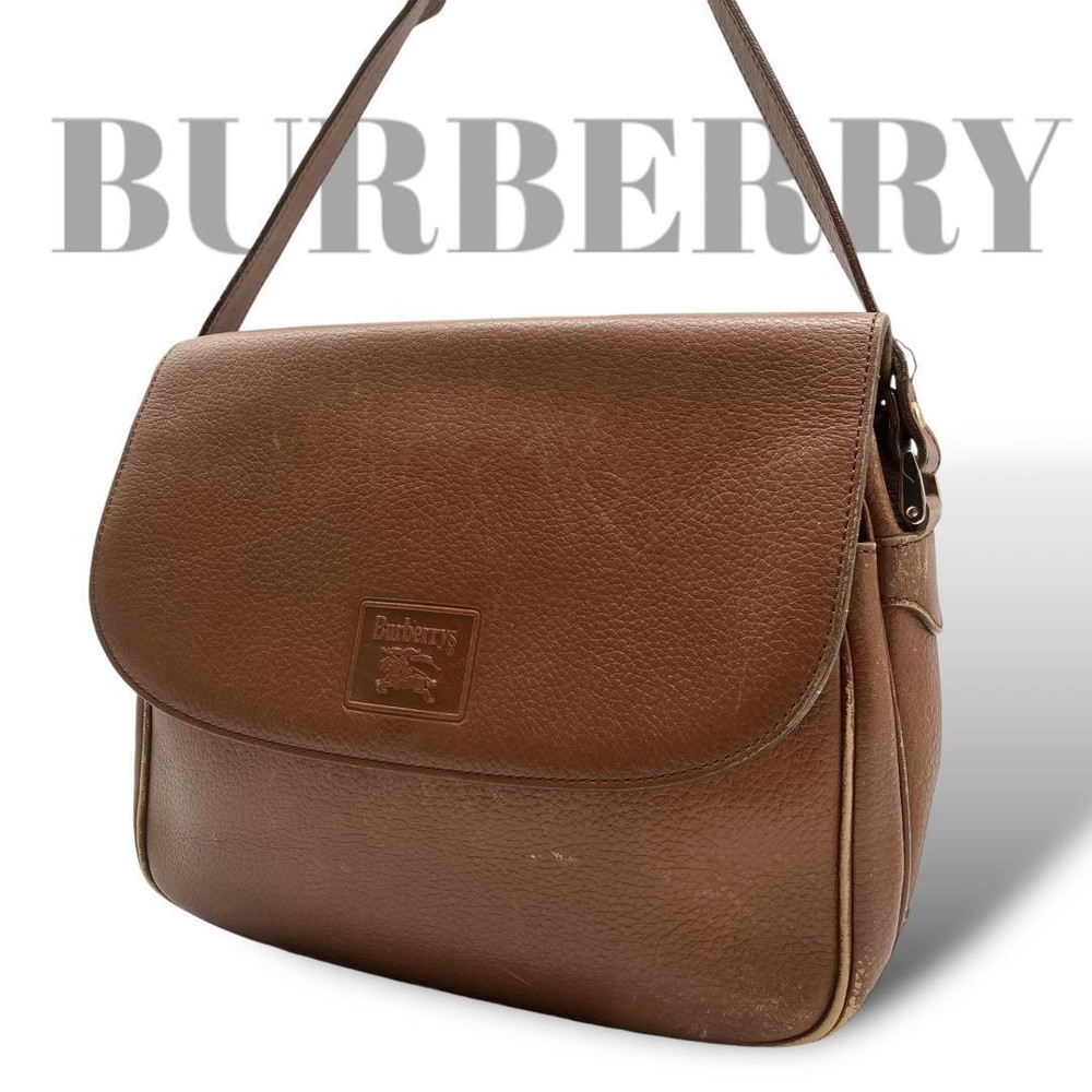 Burberry Shoulder Bag Nova Check Leather Brown Authentic F1007450