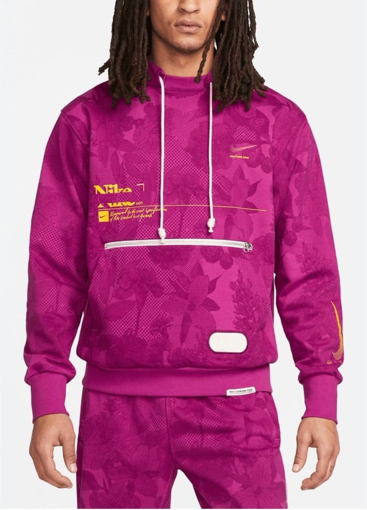 Men's Nike Dri-FIT Standard Issue Basketball Pullover Hoodie Purple Size Medium