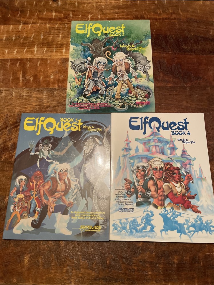 Rare ELF QUEST Books 2 3 4 Starbaze Graphic Novels by Wendy and Richard Pini
