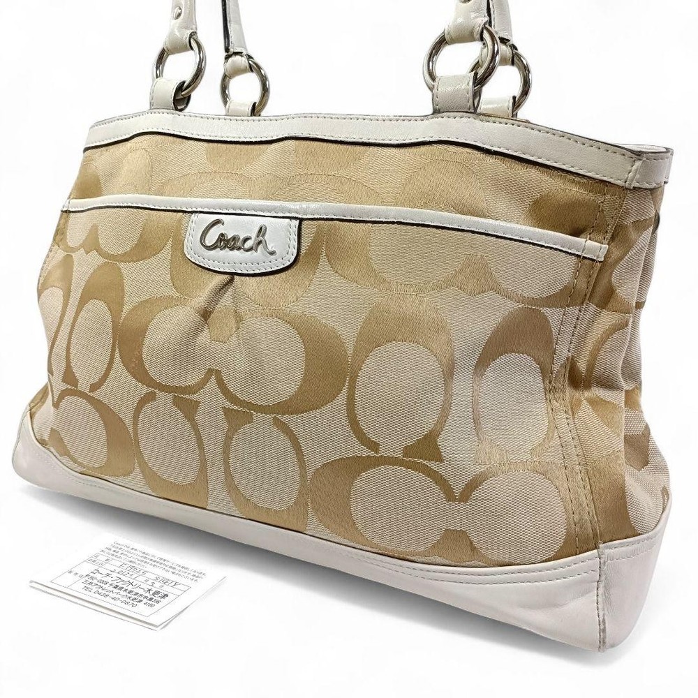 Coach Signature Canvas Tote Bag in Beige - Authentic G04213104