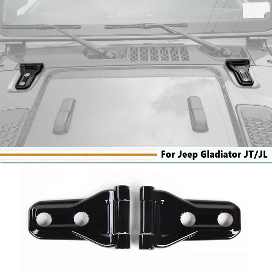 For 2018-2025 Jeep Gladiator JT/Wrangler JL Black Hood Engine Hinge Cover Trim4*