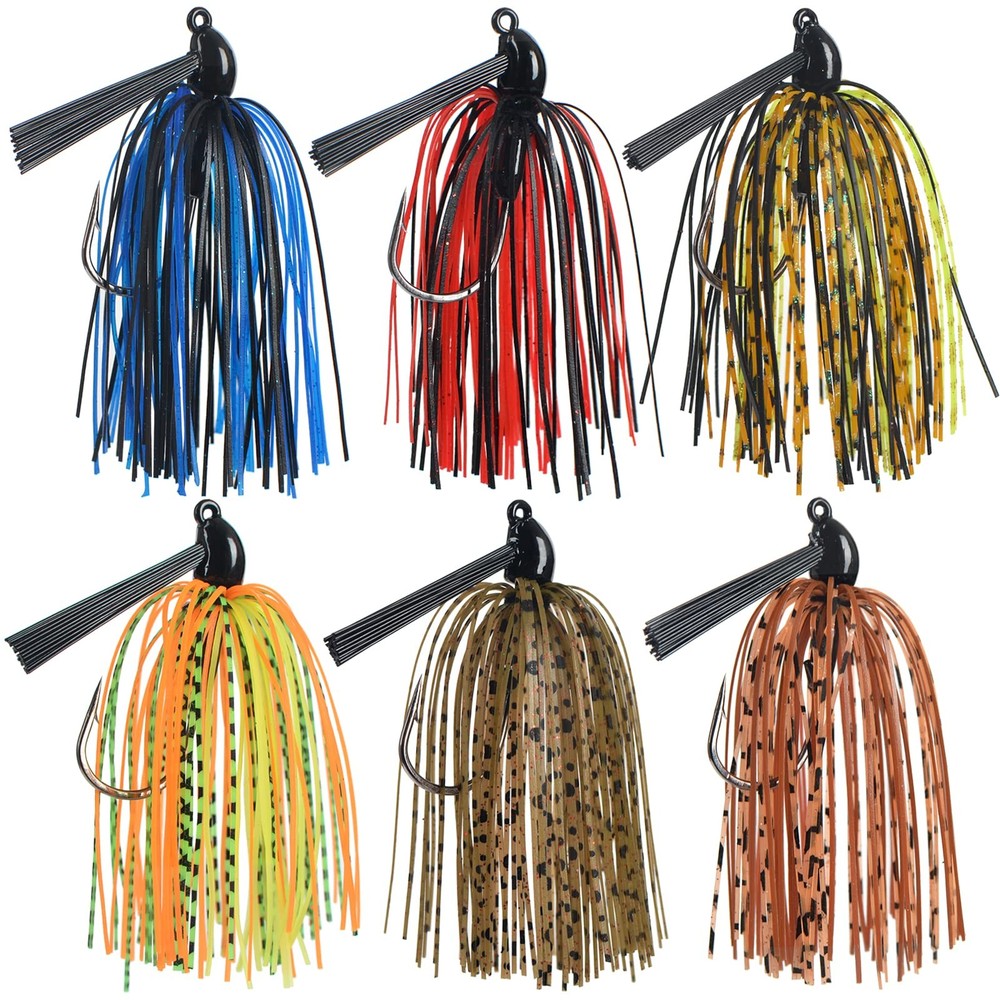 3/8 oz Bass Fishing Jig with Weed Guard and Silicone Skirt Lure
