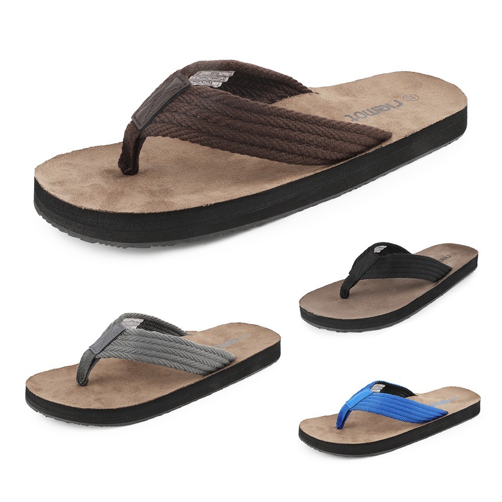 riemot Men's Thongs Arch Support Flip Flops Beach Sandals Lightweight Comfort T