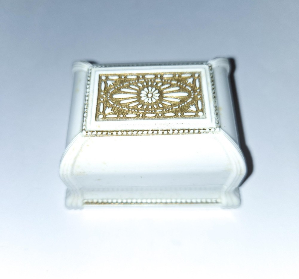 Vintage Art Deco Celluloid Velvet Lined Jewelry Trinket Box