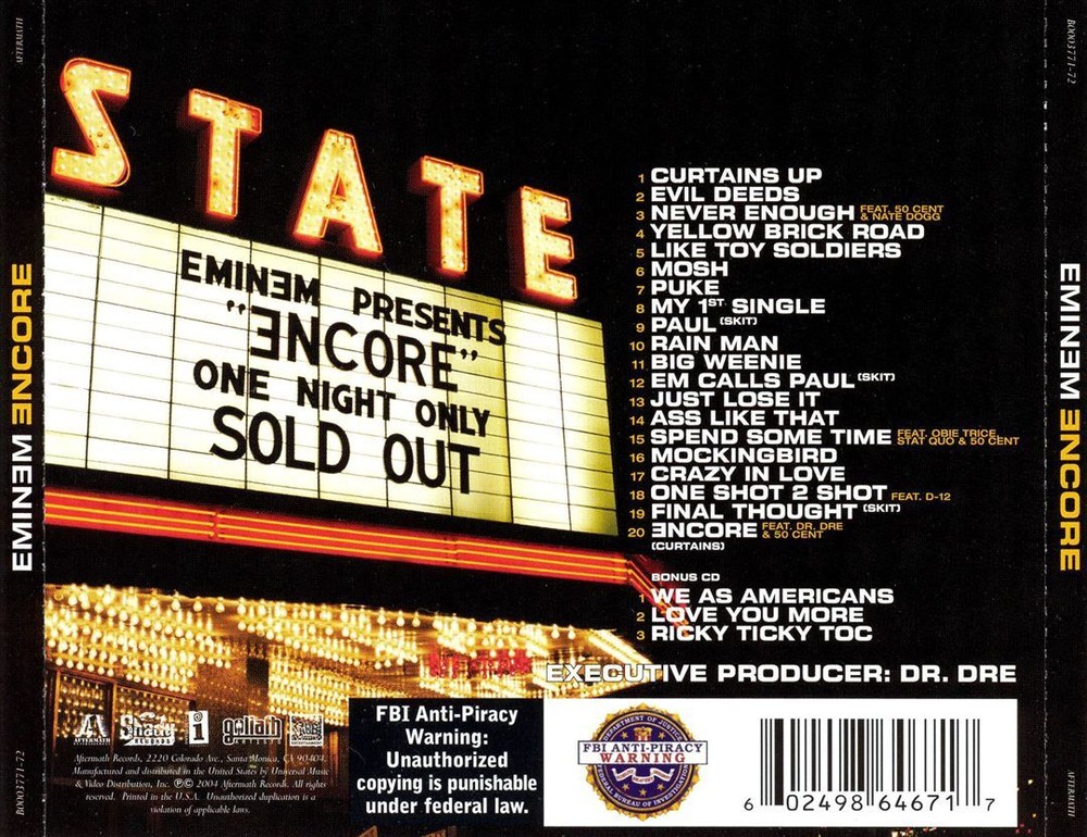 Eminem Encore CD Album Official Release Hip Hop Music