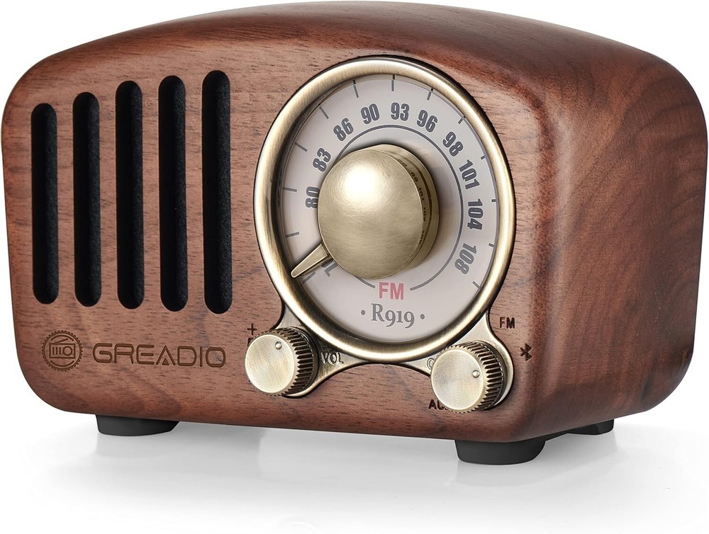 Vintage Walnut Bluetooth Speaker & Retro FM Radio with Enhanced Bass