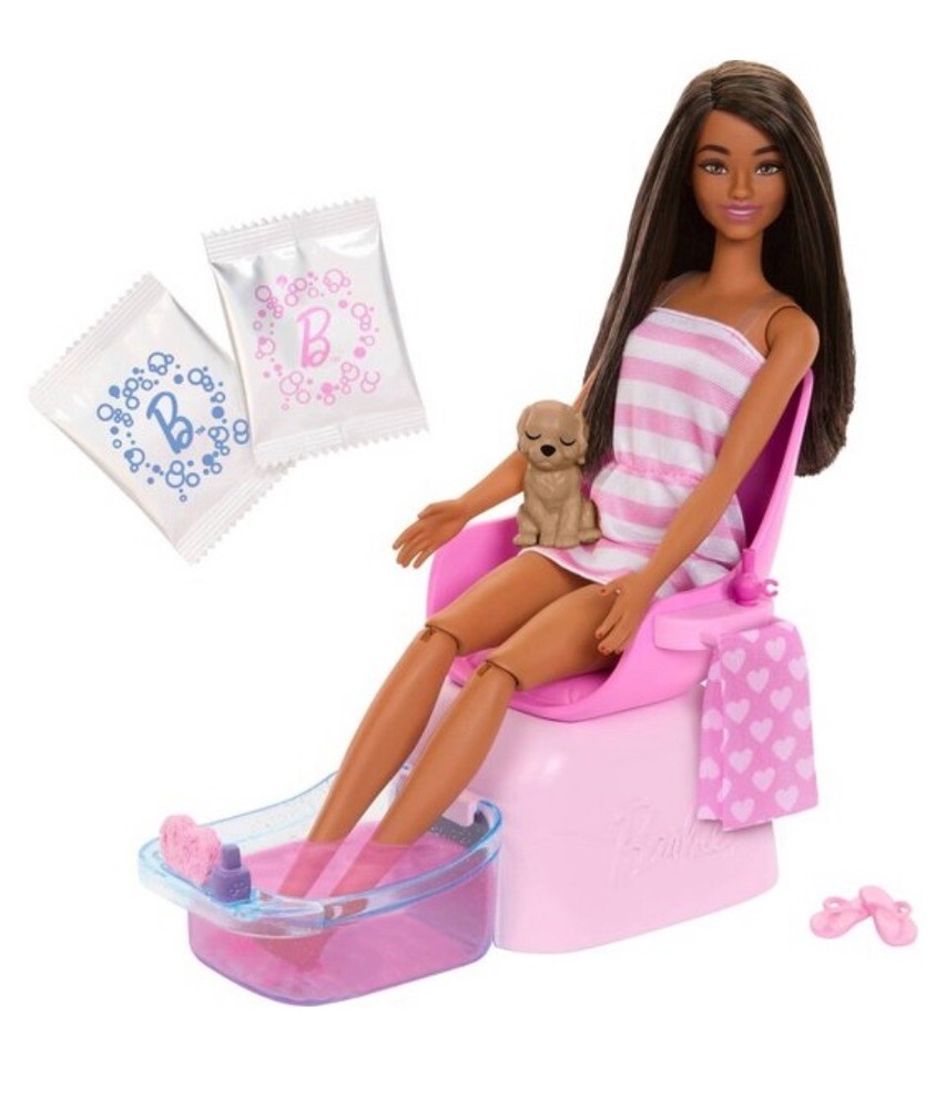 Barbie Mani Pedi Salon Playset with 9 Fun Accessories HYV30