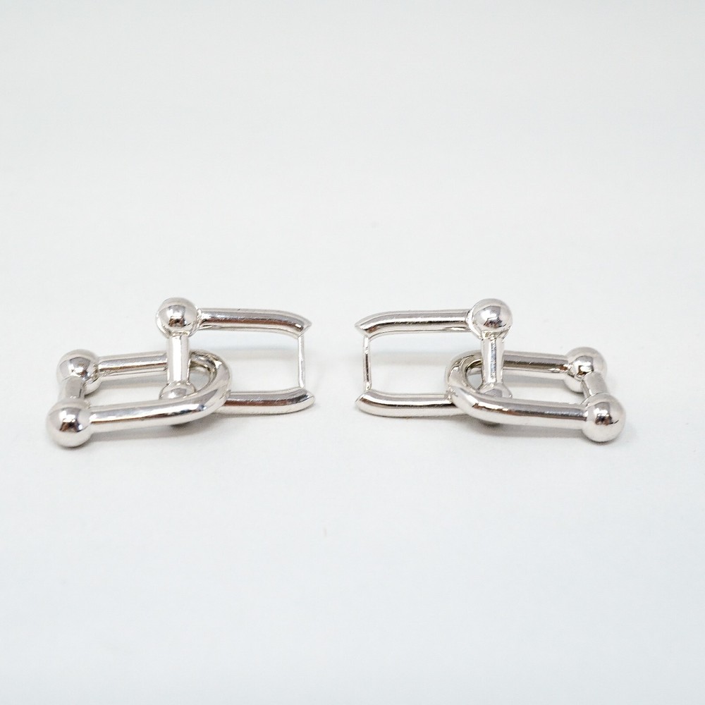 Tiffany & Co. 925 Silver U Ball Hoops / Dangle Earrings With Gift Box Set